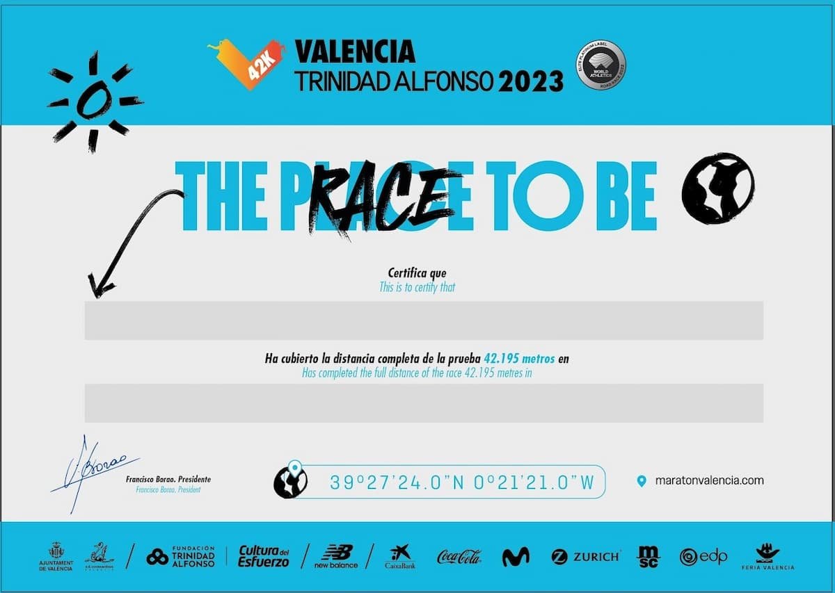 Cómo descargar el diploma de finalista del Maratón de Valencia